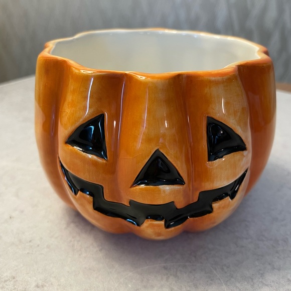 Fitz and Floyd Jack o’Lantern Bowl Candy Dish Pumpkin Sur La Table - Picture 1 of 4